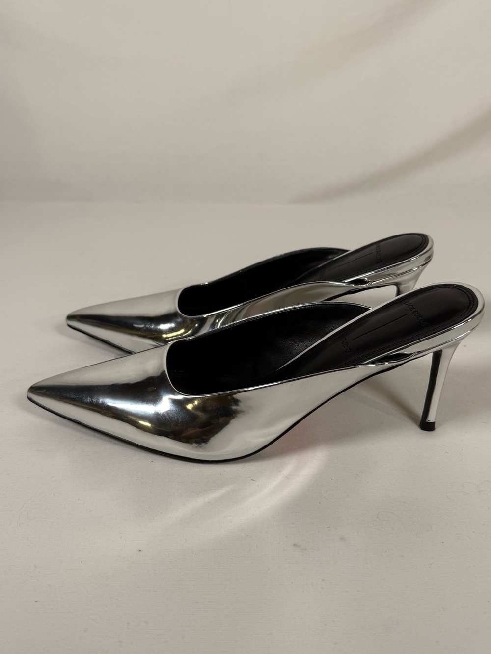 Black Suede Studio Icon Metallic Mules - New Without Box
